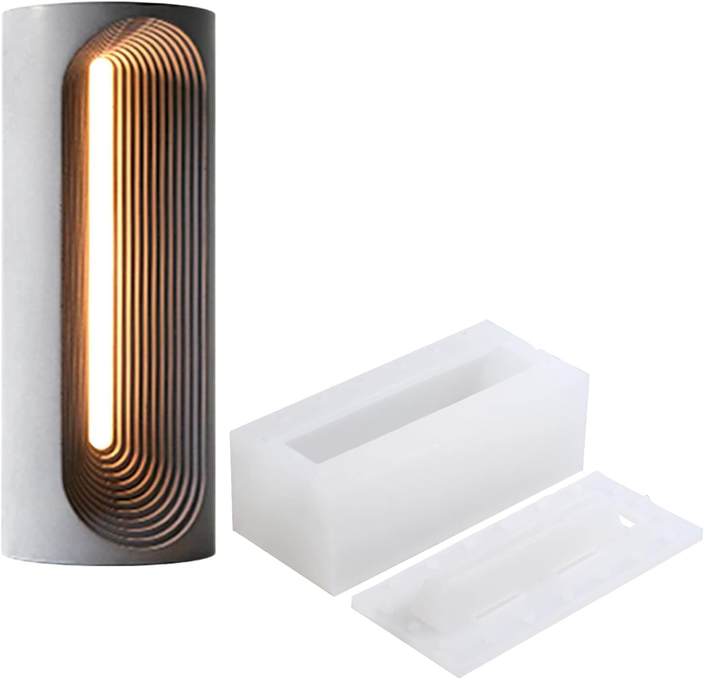 Concrete Silicone Mold with LED Light Accessory Creative Lamp Making Kit Cement Mould for Home Decoration Tools