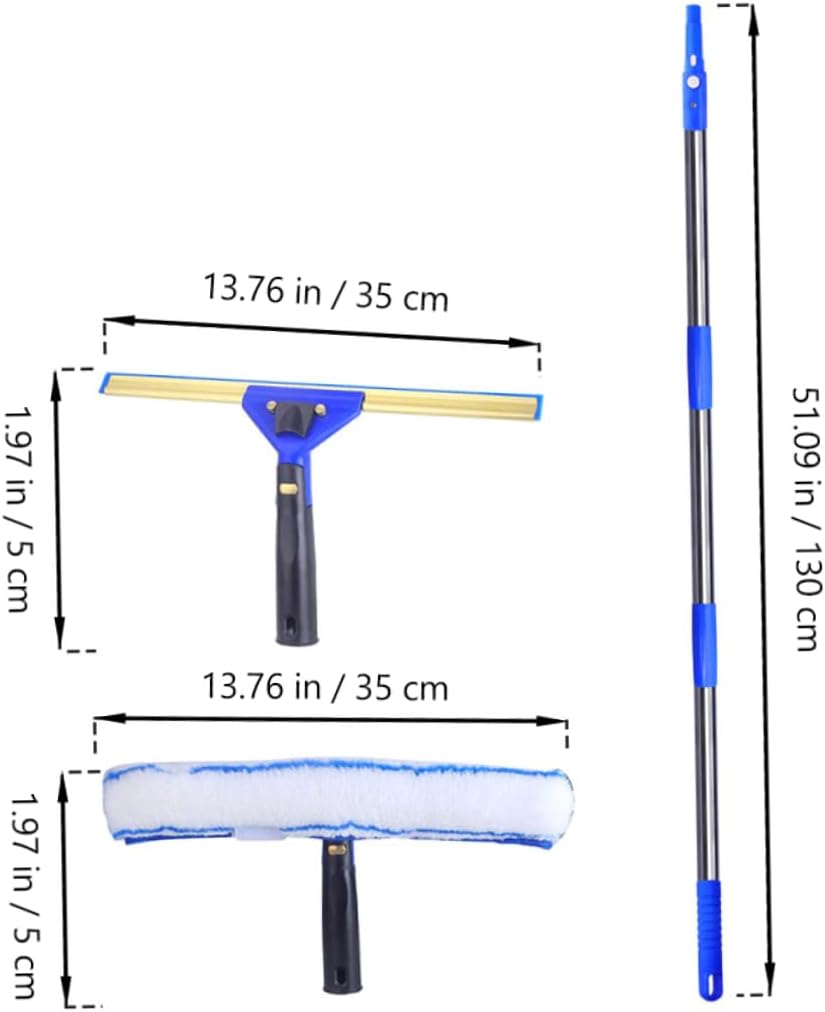 Microfiber Window Cleaning Squeegee Kit with Extendable Pole for Car Shower and Sliding Door Versatile Window Cleaner with Scrubber for Efficient Cleaning Random Style