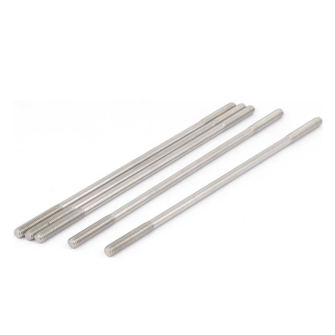 Uxcell Silver Sourcingmap M5x150mm 304 Stainless Steel Double End Threaded Stud Screw Bolt 5Pcs