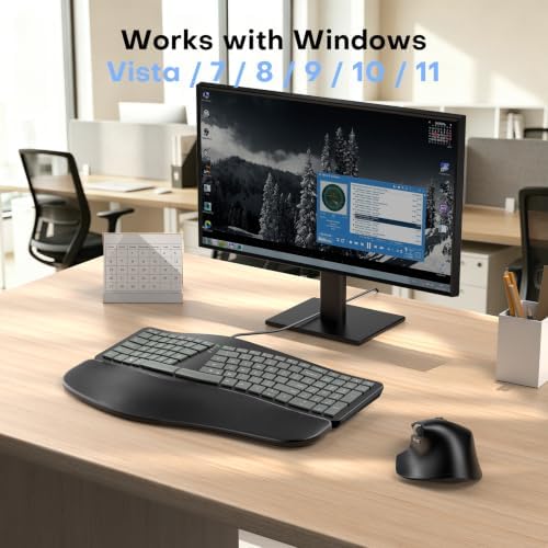 OMOTON USB-A Type-C Ergonomic Keyboard Split with Cushioned Wrist Rest - 1