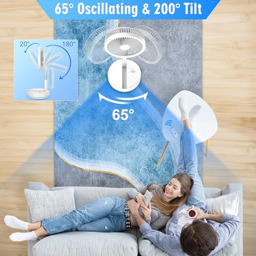 Lipety 9 Inch Portable Standing Oscillating Fan With Remote thumb #1