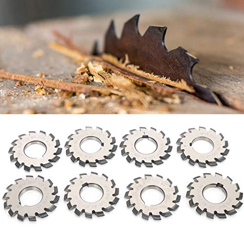 Image of Involute Gear Milling Cutter, 8Pcs Involute Gear Milling Cutter Set, High Speed Steel Cutting Tools 14.5 55mm 22mm for, involute gear cutters involute gear cutters 8pcs gear cutter
