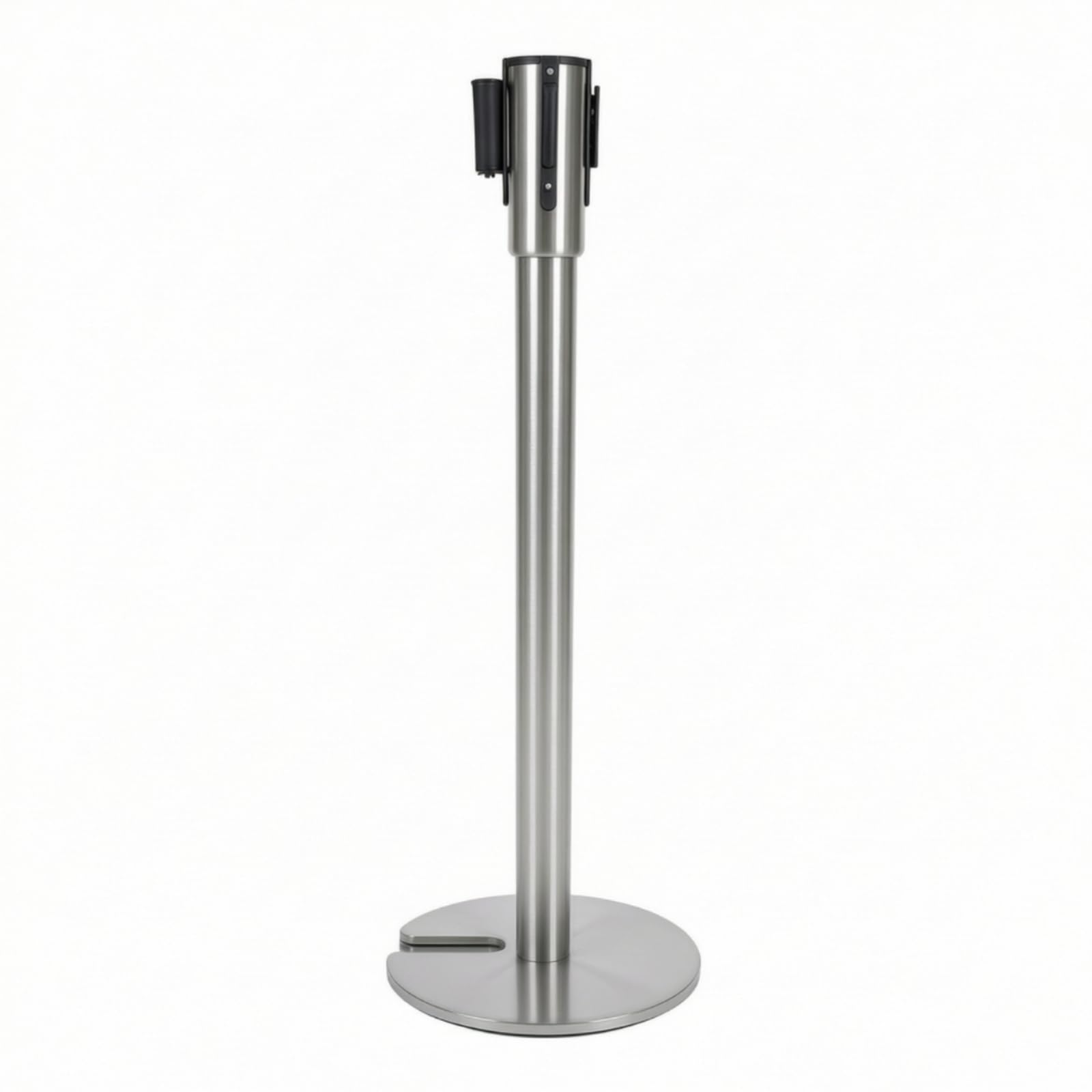 Potelet Guidage angle Rétractable Amovible Poteau Balisage à Sangle Étirable Stable Borne Guidage avec Ruban pour Événementiel , Acier Brossé , 350 51 890MM