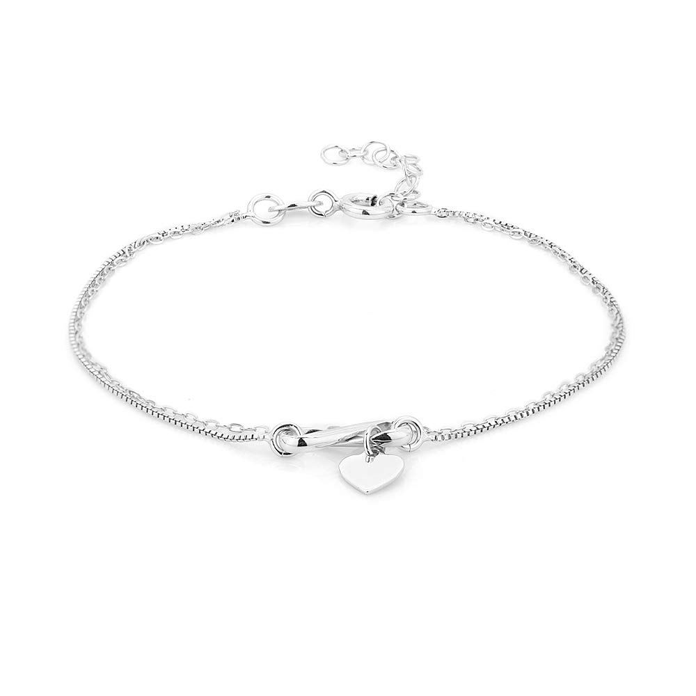 Vanbelle 925 Sterling Silver Rhodium Plated Infinity Shape Link Bracelet For Women (B09S119F1J) Amazon Price History, Amazon Price Tracker
