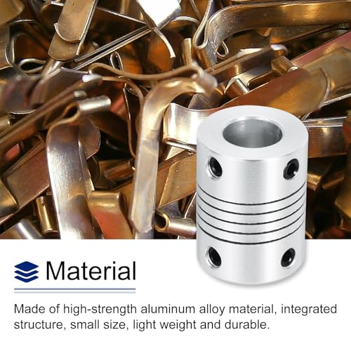 QUARKZMAN 4 Stück Flexible Kupplungen 8mm bis 10mm Aluminium Wellenkupplung L25xD19mm Klauenkupplung Schrittmotor Gelenkverbinder für 3D Drucker CNC Maschine DIY Encoder Motorwelle Silber