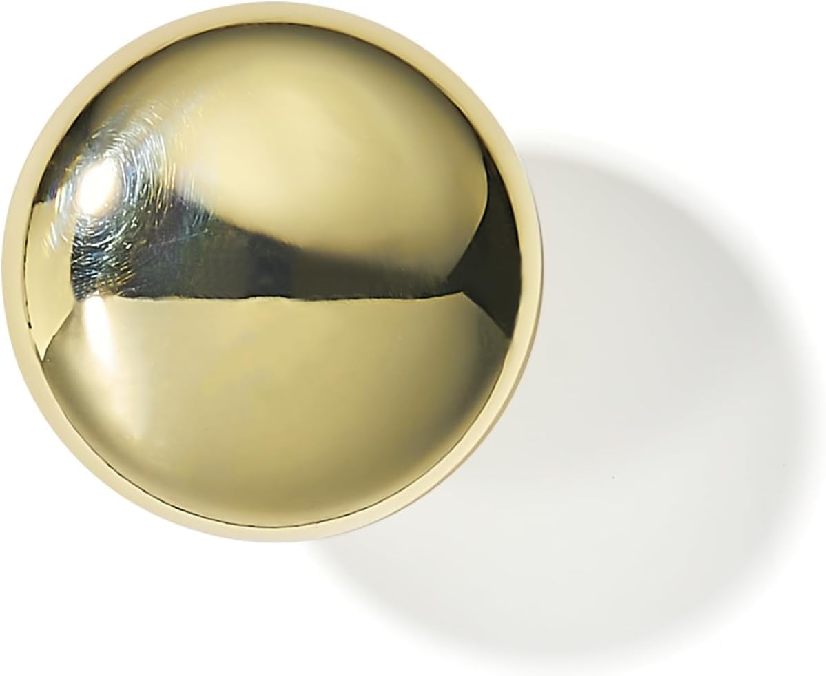 KHTUMEWARE-170113 Round Knob, Polished Gold, 1-1/4 in (32 mm), 20-Pack in Polished Gold — KHTUMEWARE