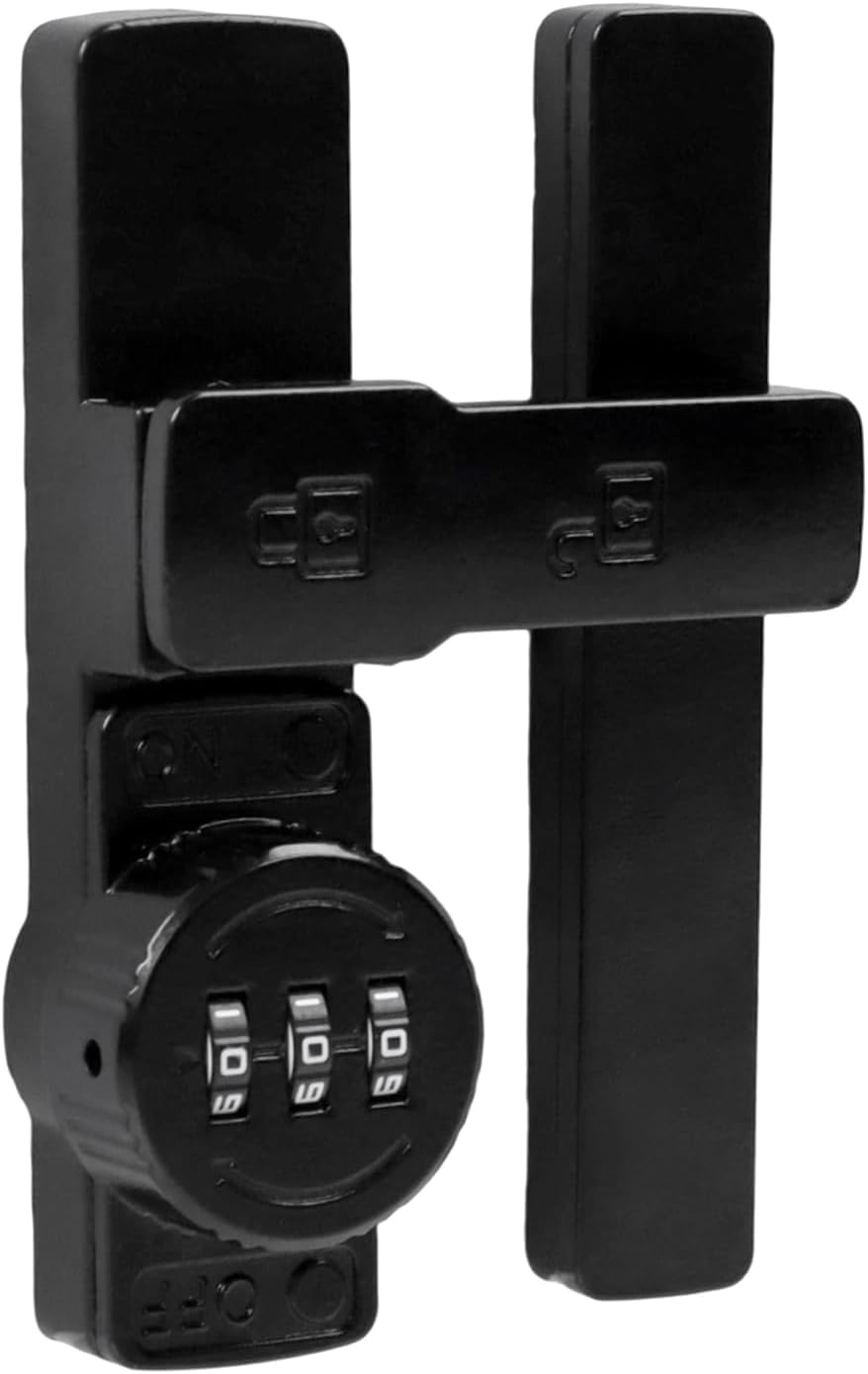 Crapyt 180 Degree Flip Barn Door Locks and Gate Latches, Black 3-Digit Password Keyless Flip Latch Lock for Barn, Garage, Shed, Windows, Cabinets, Wine Cabinets and Drawers