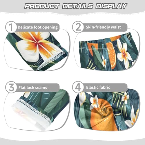 Bolaz Toddler Girls Leggings Printed Yoga Pants Leggings Orange Flower for Kids3