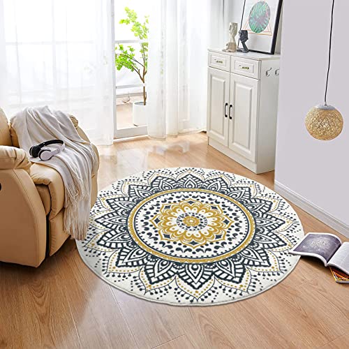 Miniatura 9 de Pauwer Alfombra Redonda Grande Para Sala De Estar, 160 Cm, Suave, Esponjosa, Antideslizante, Lavable A Máquina, Mesita De Noche, Para Dormitorio