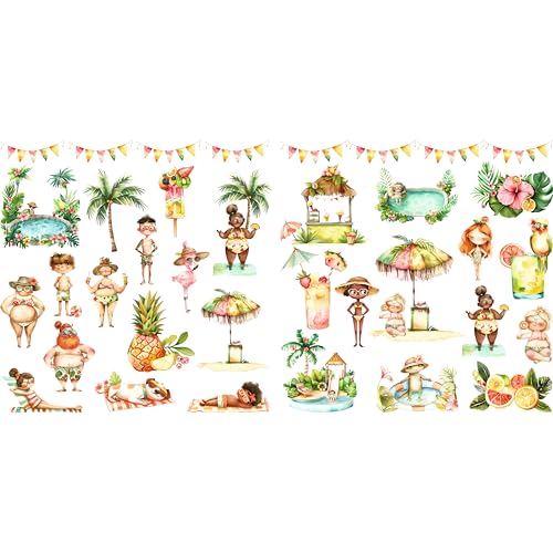 Papel de arroz de playa, 29 x 29 cm (2 piezas) -24+ Decoupage de 7,6 cm, mini diseños para collage, fabricación de tarjetas y manualidades, decoupage por CRAFT KREATIVELY