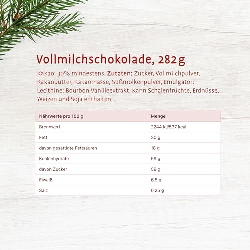 Riegelein Napolitains 282g – 88 kleine Schokotäfelchen - Schokolade einzeln verpackt & Fairtrade-zertifiziert – Perfekt für Adventskalender, Nikolaus