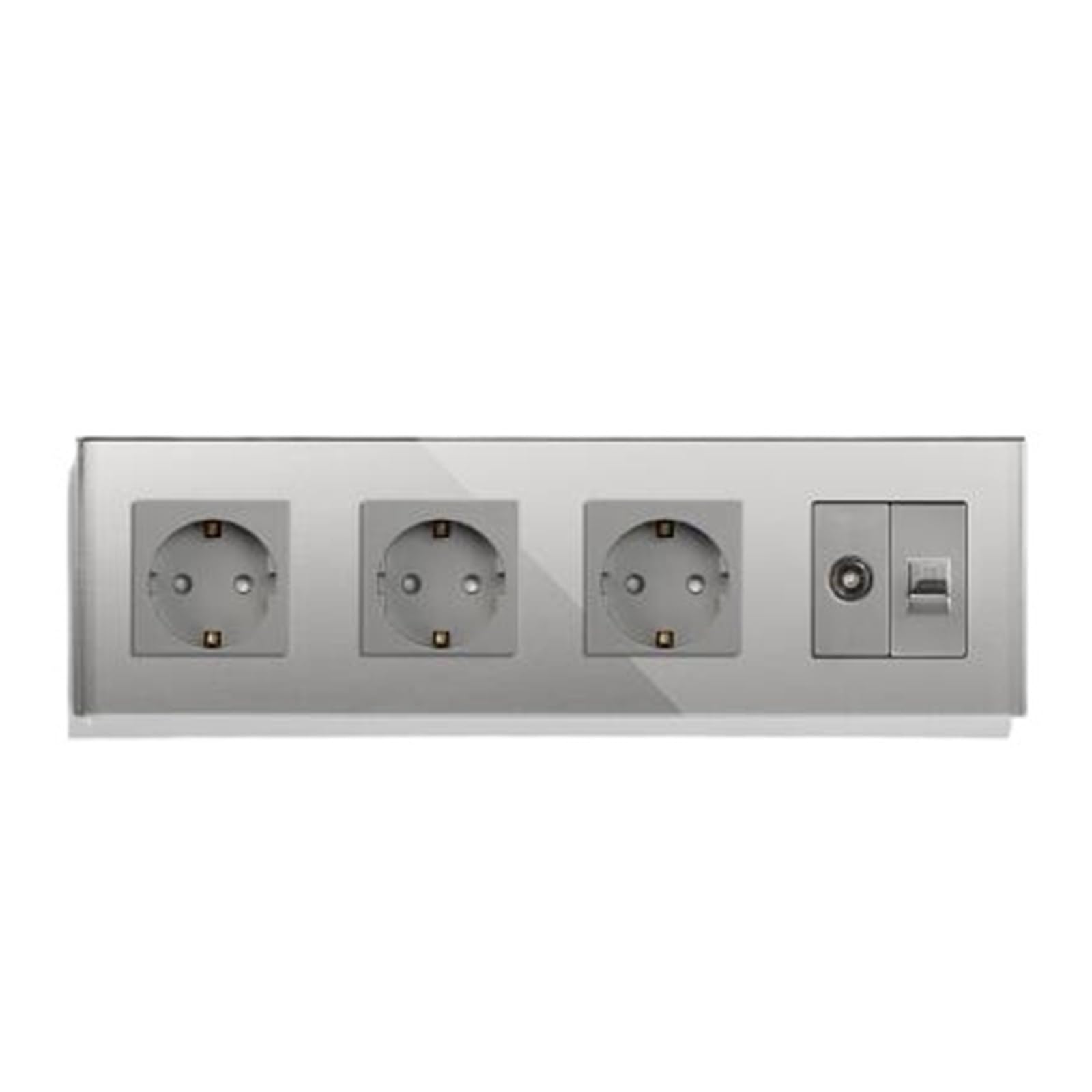 TV con enchufe de pared y panel de cristal blanco for mejoras del hogar(Grey 299mm)