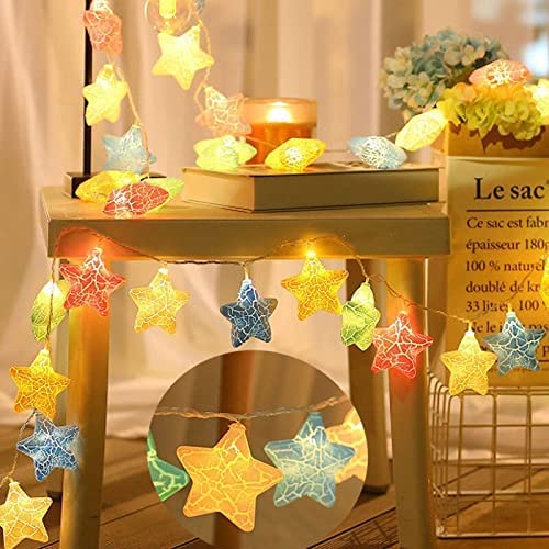 ignitate 16 LED Crack Star Pastel String LED Light 4 MTS for Baby Kids Room, Birthday, Home Decoration, Diwali, Christmas