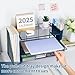 OPNICE Desk Organizer, 4-Tier Desktop File Organizer with Drawer and 2 Pen Holders, Office Desk Accessories, File Sorters, Workspace Organizers for Office Supplies(Dark Blue)