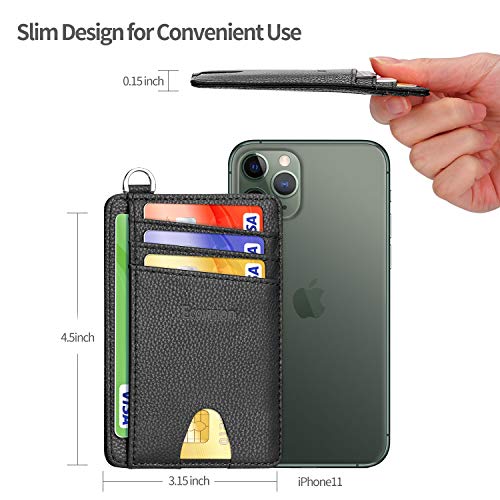 Image of Slim Credit Card Holder, 2 Pack RFID Blocking Wallets for Men & Women(Litchi Black & Ocean Blue)