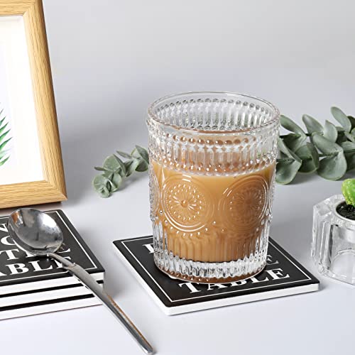 Wonlex Ceramic Coasters Absorbent For Drinks, Coaster With Cork Back For Family And Friends, 4 Pack (Square - Black) #TOP2