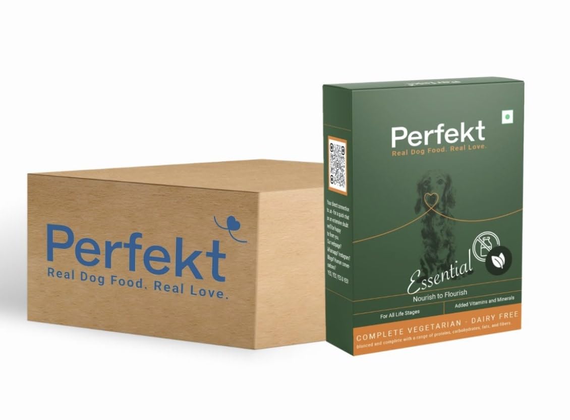 Perfekt Essential Complete Vegetarian (Dairy Free) | (500 gm x 16) | Minimum 22% Protein | Fiber Boost |Fresh Dog Food | Complete Meal or Topper | for Puppy, Adult, Senior (B0CXMCWF37) Amazon Price History, Amazon Price Tracker