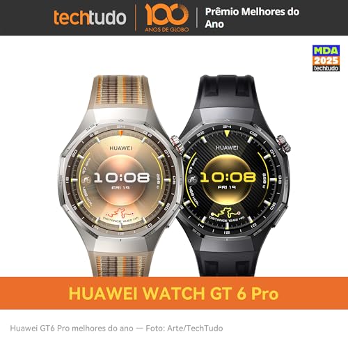 Smartwatch, HUAWEI WATCH GT 6 Pro 46mm, Bateria com Autonomia de Até 21 Dias, Mais de 100 Modos Esportivos, Corrida de Trilha, Ciclismo, Análise de ECG, Compatível com iOS e Android, GPS, Preto - Imagem 2