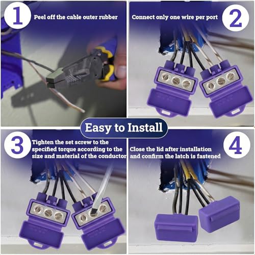 Image of Aluminum to Copper Wire Connectors, Copper to Aluminum Wire Connectors, 3 Port, 100 Pack