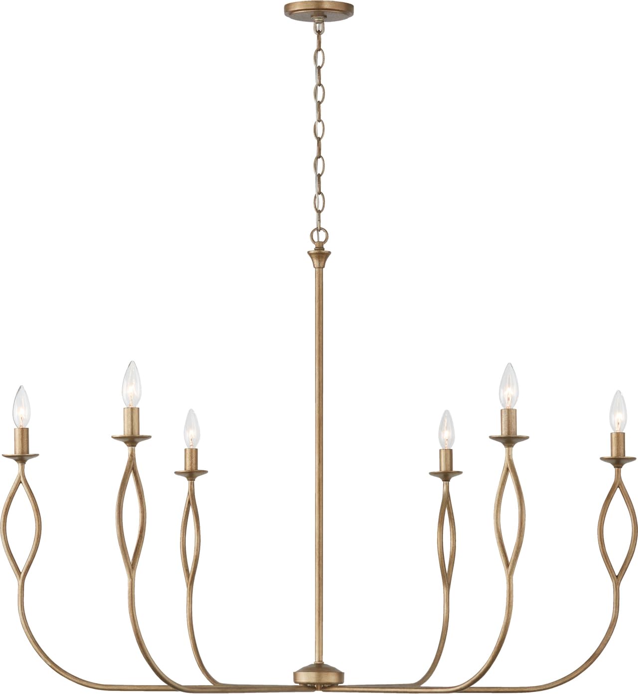 Capital Lighting 452563ML Cohen Art-Inspired Luxe Candle Chandelier, 6-Light 360 Total Watts, 32" H x 44" W, Mystic Luster