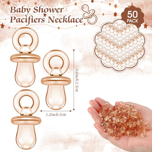 Image of Thyle 51 Pcs Brown Bear Pacifier Hunt Baby Shower Games Bear Themed Baby Shower Game Decoration Include Hunt Sign and 50 Acrylic Pacifiers Gift Sets for Gender Reveal Newborn Announcement Party Decor