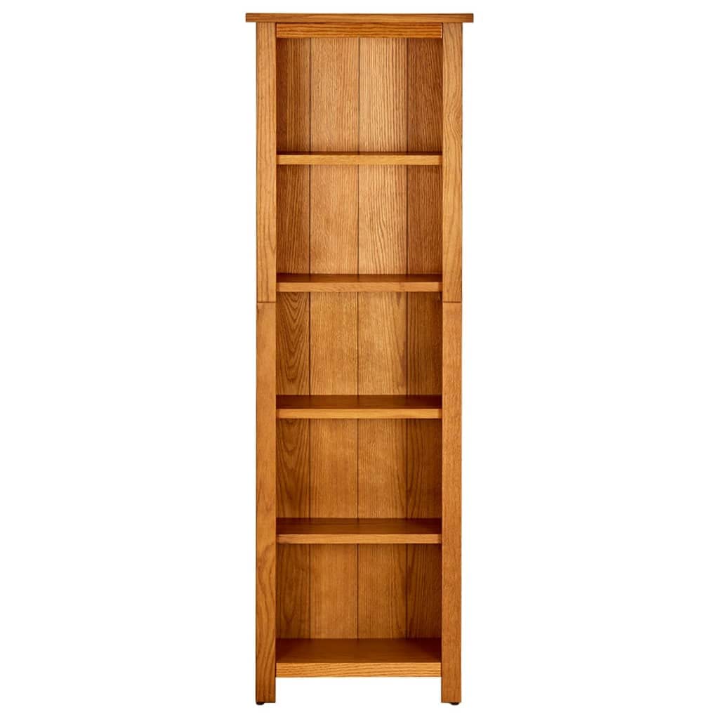 Générique Biblioteka 5 półek 45x22x140 cm masywny Chene | Przechowywanie książek i czasopism, mebel do biura lub salonu, trwały rustykalny design