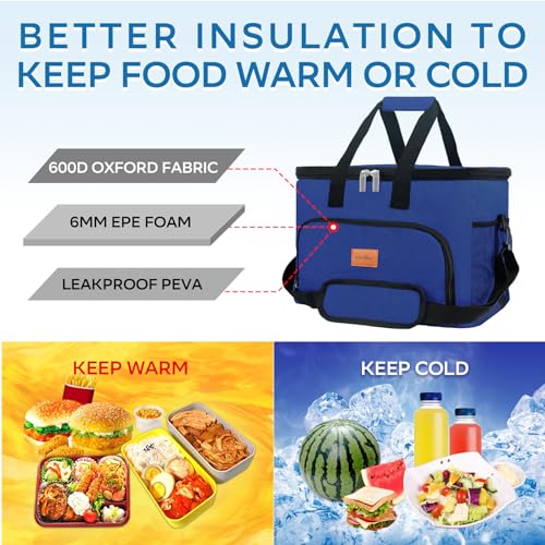 Image of Portable Soft Cooler Bag - 24 /60 Can Insulated Camping Cooler, Leakproof Collapsible Soft Sided Cooler for Drink, Suitable for Picnic, Beach, Outdoor, Lunch, Work, Ice Chest