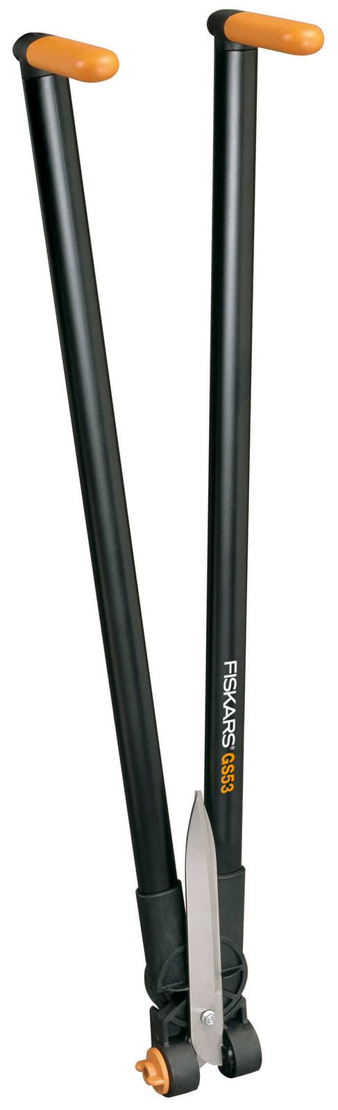 Fiskars Tijeras para hierba y setos de mango largo GS53, Alcance de hasta 2,5m, Negro/Naranja, 1001565