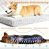 NWIWI Orthopädisches Hundebett 90x70x8cm Mittelgroß Hunde Waschbar Hundedecke Memory Foam Katzenbett Hundebett Hundekissen Grosse Hunde Anti-Rutschboden Hundematte-Gray