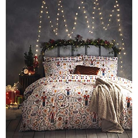 Furn Nutcracker Duvet Set, Cotton, Multi, King Cover