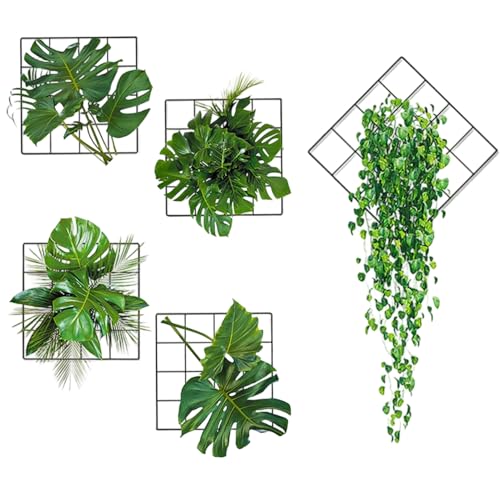 WGCHAIE 3D Grünen Pflanzen Wandaufkleber, Wandtattoo Grünen Pflanzen, Selbstklebend Grüne Pflanze Wandsticker, für Schlafzimmer, Wohnzimmer, Küche, Büro