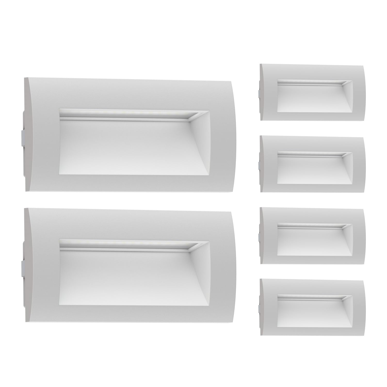 ledscom.de 6x LED encastrés muraux ZIBAL, downlight pour l'extérieur, IP65 mat, 140 x 70mm, 3,3 W, 209lm, blanc chaud
