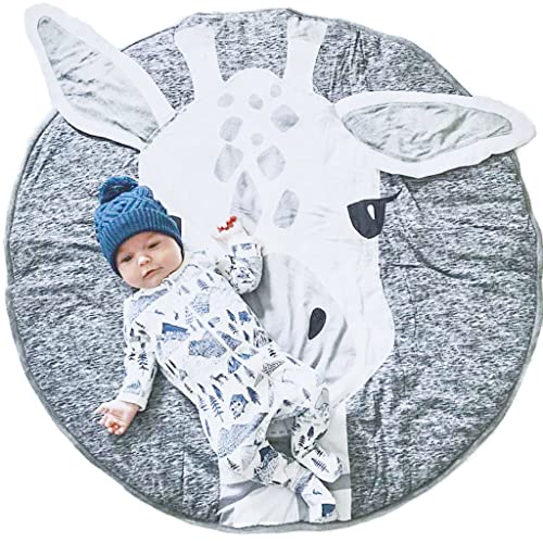 Babydecke aus 100% Baumwolle, Baby Krabbeldecke Kinderteppich, Rund weich gepolstert Krabbeldecke...
