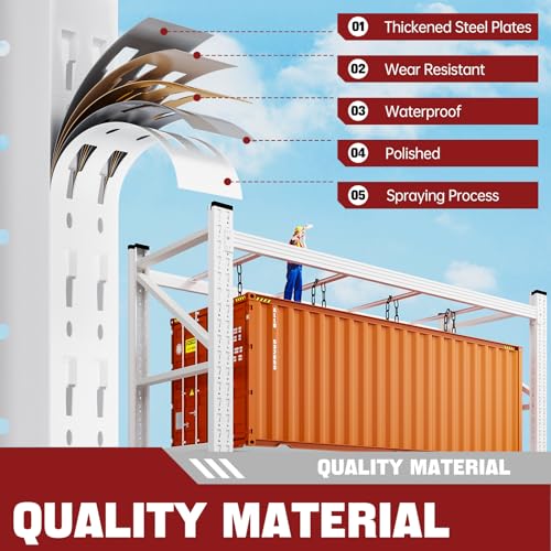 Image of RAVIGIN 5000LBS Storage Shelves,71 inch W Garage Shelving Heavy Duty Metal Adjustable Garage Shelves, Shelving Units Industrial Shelving for Warehouse,71 inch W x 24 inch D x 69 inch H,White