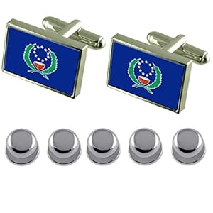 Select Gifts Shirt Jurk Studs Pohnpei (Ponape) Vlag Manchetknopen