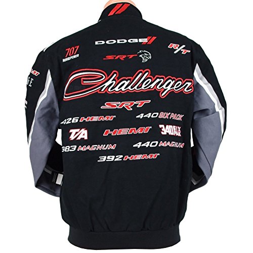Dodge Challenger Collage Mens Black Twill Jacket by JH Design