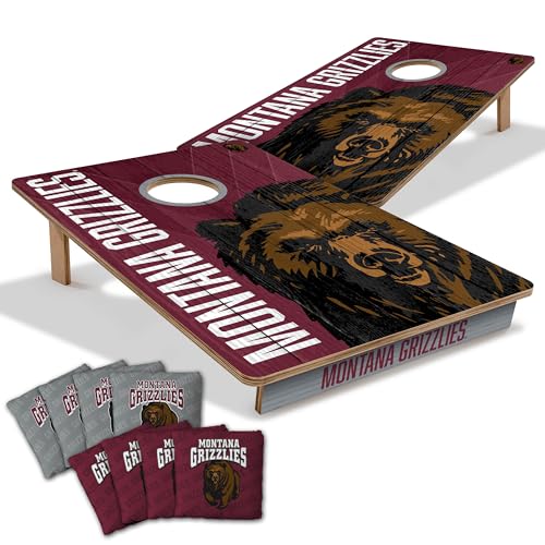 YouTheFan NCAA Montana Grizzlies 2 x 3 Wood Cornhole Game with Logo Bags
