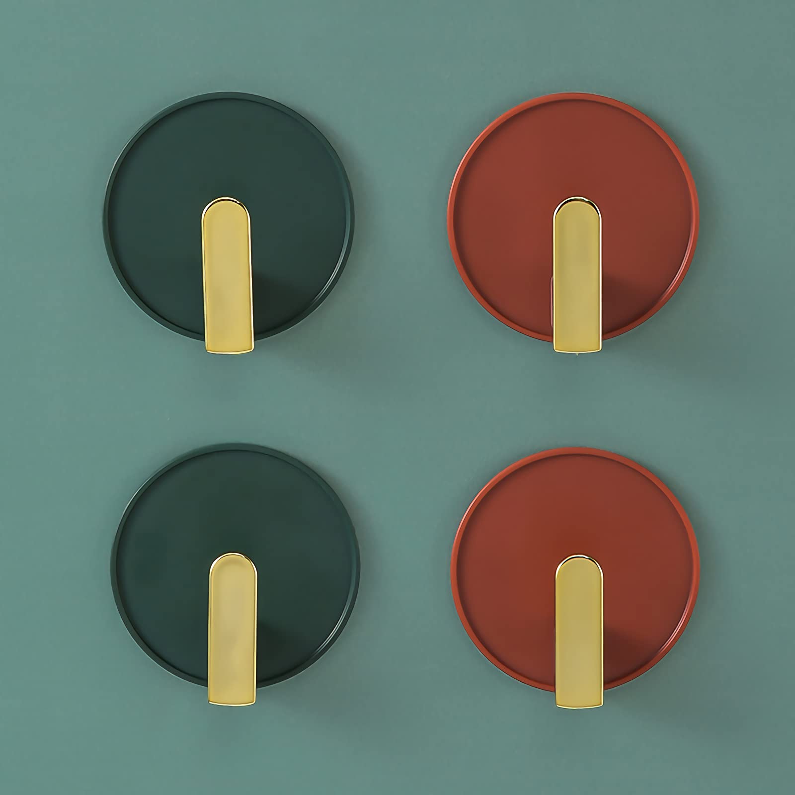 4 Pack Wall Hooks Decorative 22 LBS Adhesive Hooks Heavy Duty Self Adhesive Hooks No Damage Wall Key Hook for Kitchen, Bathroom, Bags, Towel, Coat, Keys,Offices Wall Hangers for Hanging