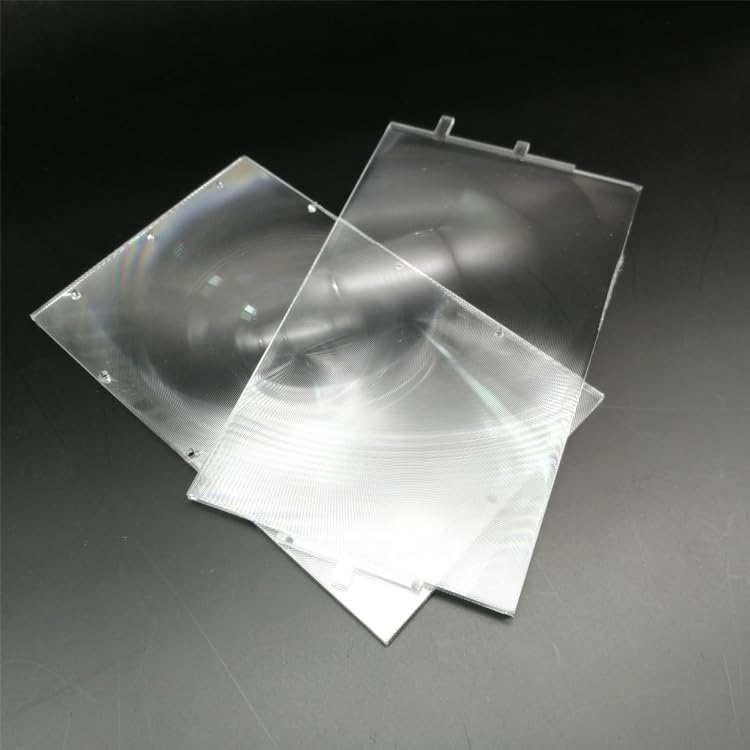 Generic Southst 2pcs/set Rec Optical Plastic Fresnel Lens With HD 4 Inch Diy Projector Kit Lens (Color: Clear/Thickness: 1.6mm)