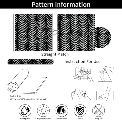 Papier peint décoller et coller géométrique vinyle imperméable et lavable pour bureau - 8