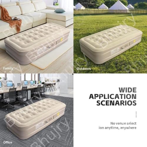 Image of Single Sofa Bed, Inflatable Mattres with Free Electric Pump, Quick-Inflation /Deflation Guest Air Mattress, Blow Up Bed for Home Camping Versatile- Luxury Sofa Bed Cum Folding ?Long-Lasting (A++)