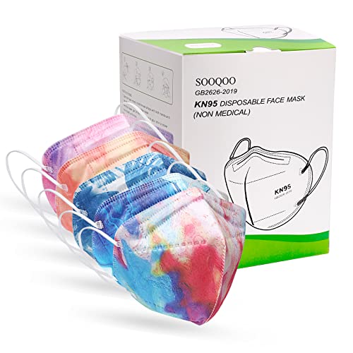 Image of SOOQOO 50 Pcs KN95 Face Maks for Audlts (Tie Dye)
