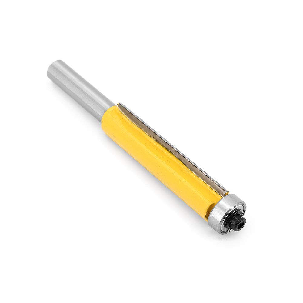 3Pcs Fraise à Copier, 8mm Tige Outils de Fraisage de Menuiserie Bricolage de Coupe avec Roulement Supérieur, Fraise à Bois Fraise Extra-longue Fraise à Raser Mèche Droite