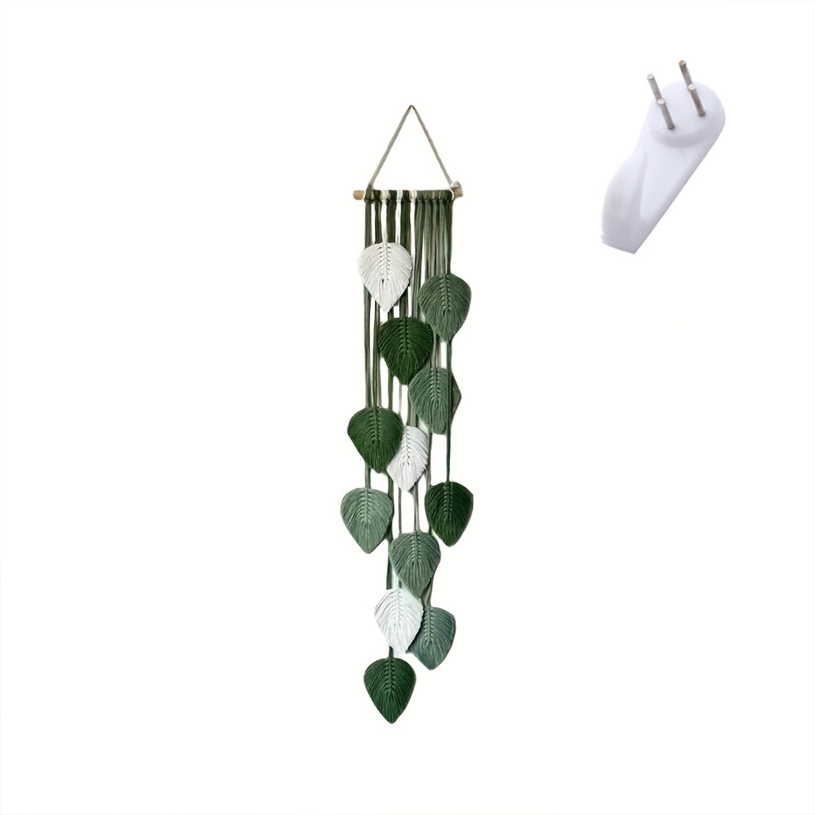 LIMEOW Tapisserie Murale Macramé Feuilles Bohème - Décoration Murale En Coton Tissé Vert Pour Chambre Et Salon
