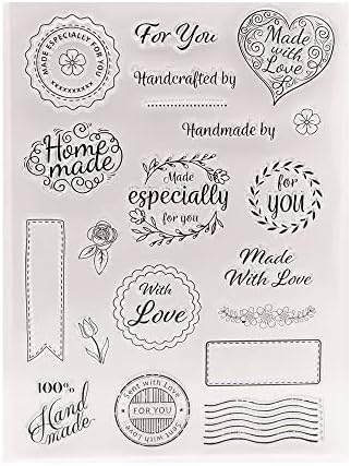NZJ Happy Valentine's Day Love Heart Just for You Clear Stamps for Card Making Decoration and DIY Scrapbooking (Made with Love for You)