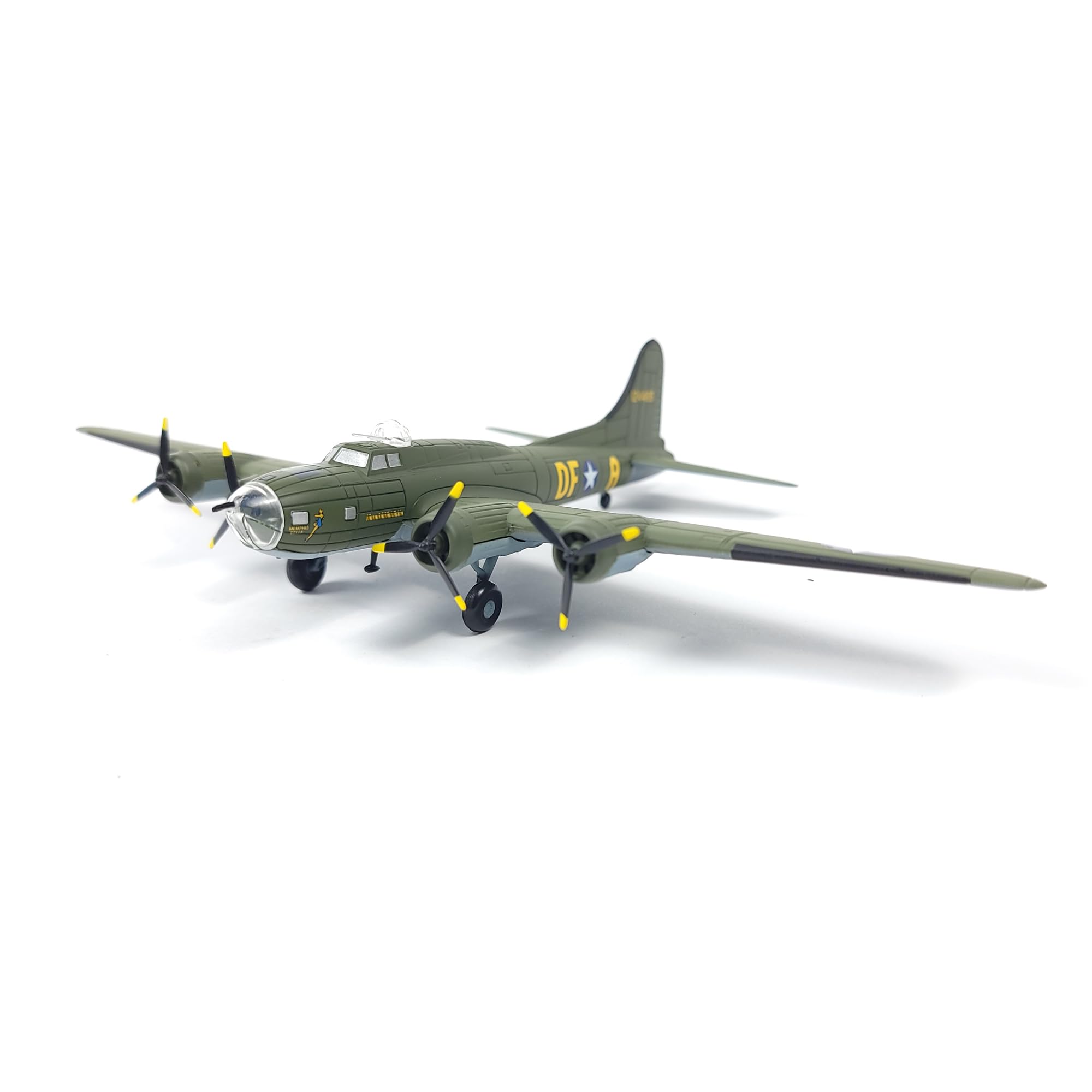 Escala 1/144 B-17 Flying Fortress Memphis Goddess Fighter Model Heavy Bomber Aircraft Models USAAC B-17 Bomber Military Metal Diecast Airplane Model Kit para colección o regalo para adultos