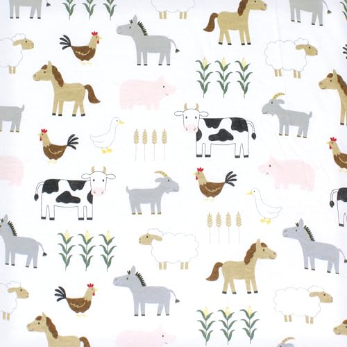 Image of Hudson Baby Unisex Baby Cotton Fitted Crib Sheet, Cute Farm, One Size (Pack of 2)