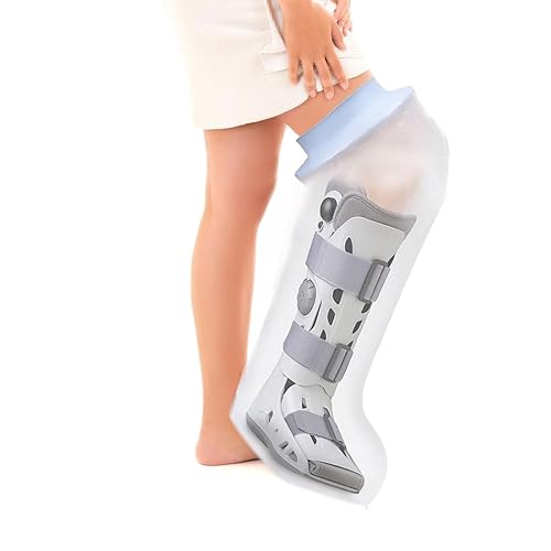 Waterproof Leg Cast Cover for Shower Bath, Extra Wide Adult Leg Cast Shower Protector, Watertight Seal Cast Cover Leg for Knee Foot Ankle, No Mark
