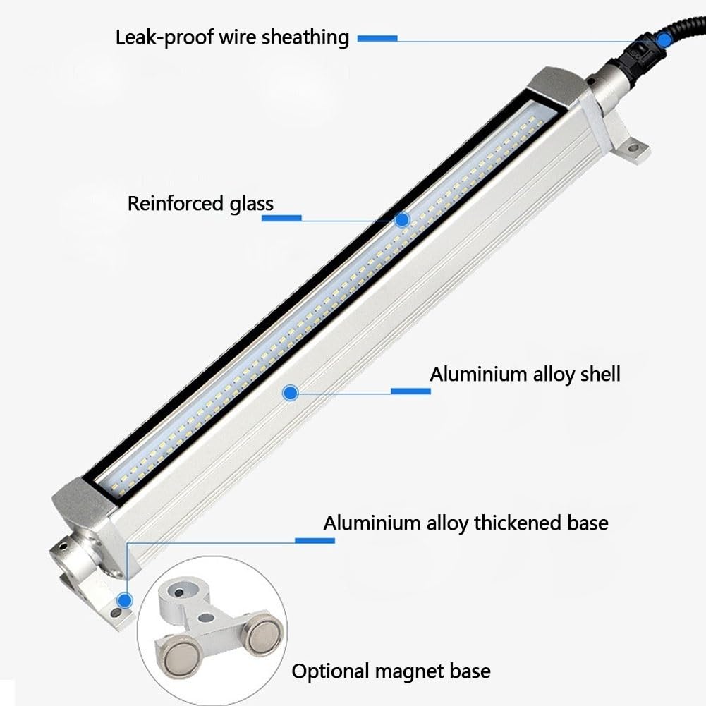 DONGXIAO Przeciwwybuchowa rura oświetleniowa LED, regulowany kąt oświetlenia 360 stopni obrotowy do oświetlenia stanowiska pracy, uniwersalny 24V-36V lub 110V-220V(16W/24-36V)