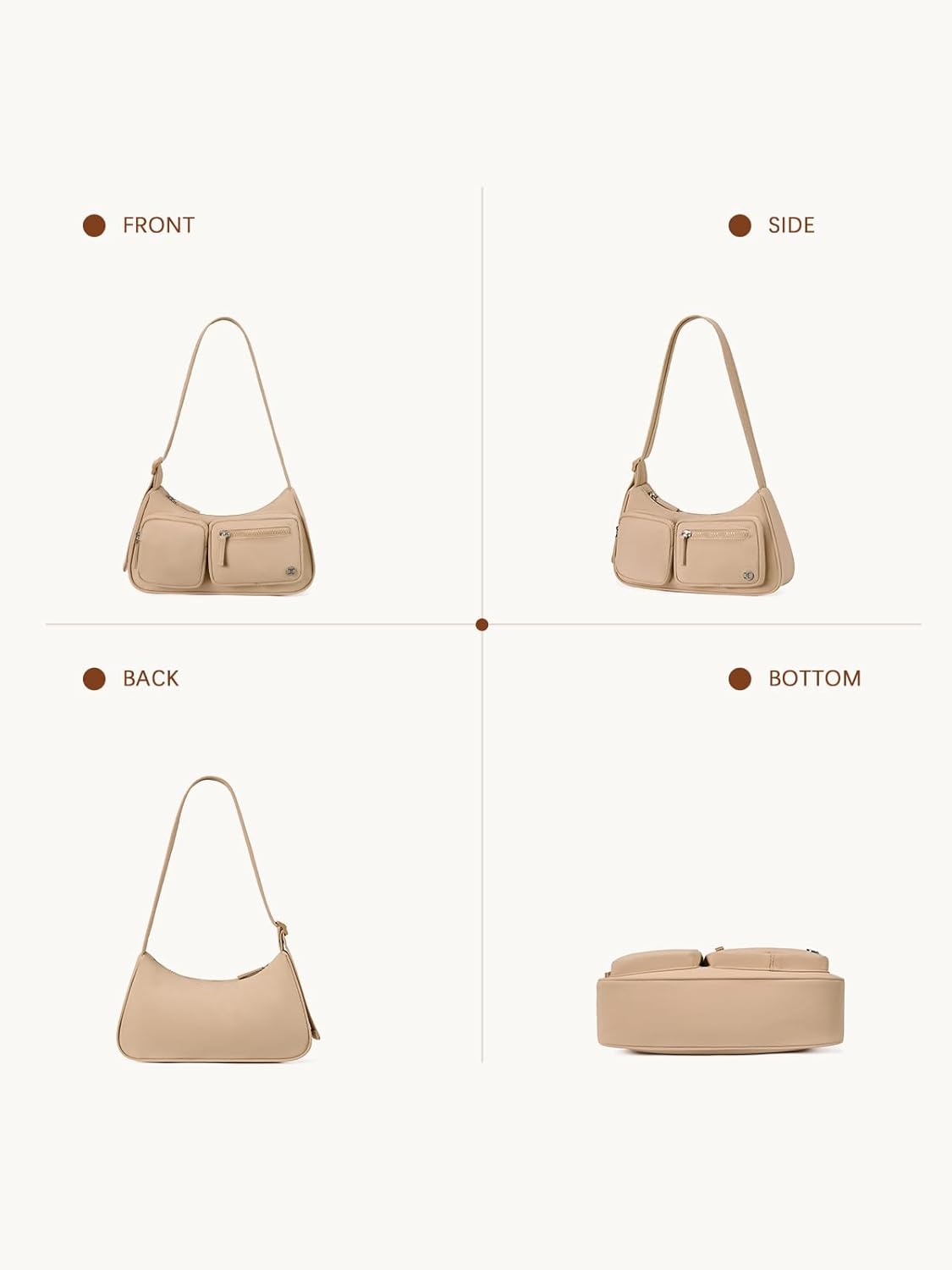 Telena Nylon Shoulder Bag for Women Y2K Trendy Purse Crescent Bag Cute Handbag - Image 6